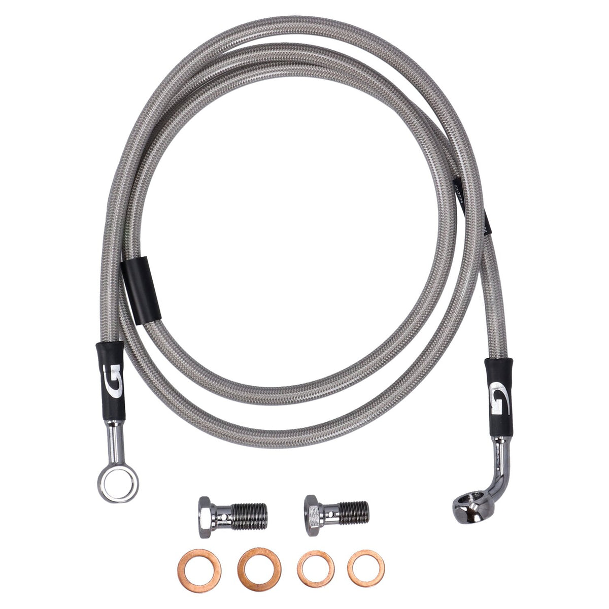 MCS by Goodridge brake line front, stainless clear coated