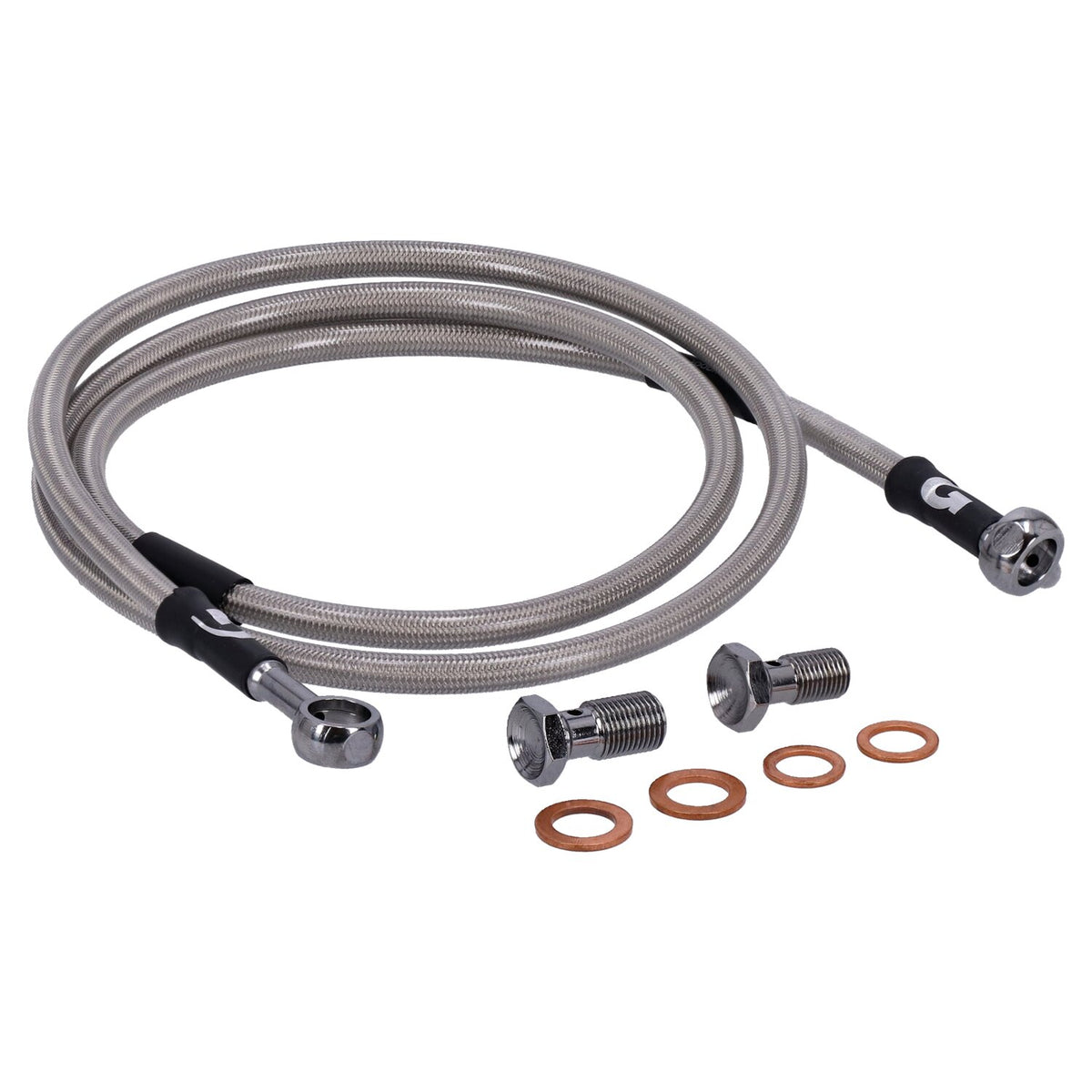 MCS by Goodridge brake line front, stainless clear coated