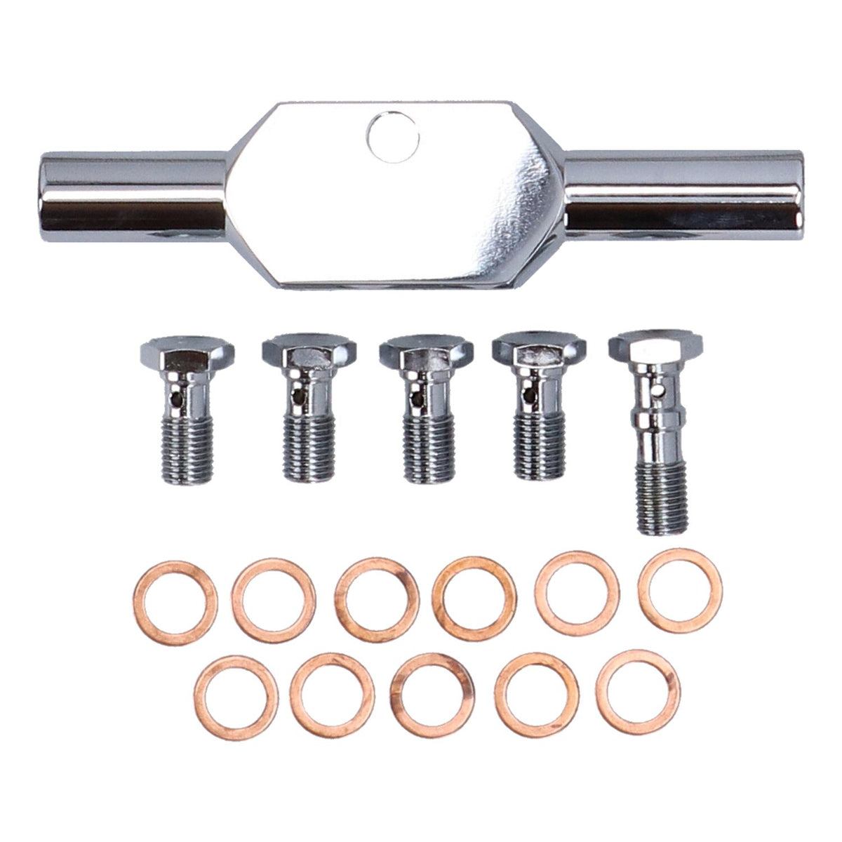 MCS by Goodridge brake line front, stainless clear coated
