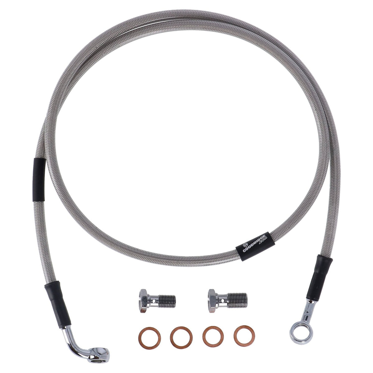 MCS by Goodridge brake line front, stainless clear coated