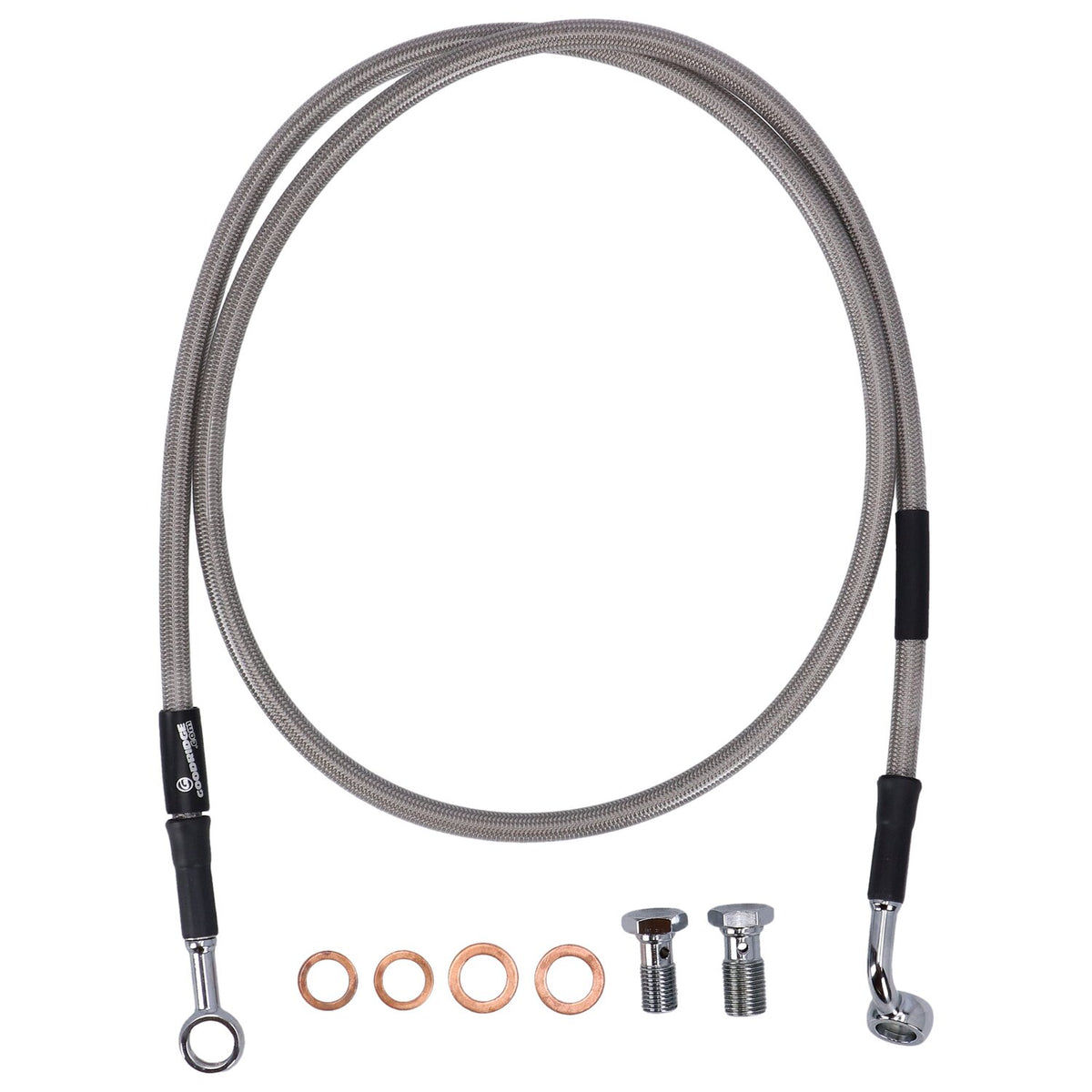 MCS by Goodridge brake line front, stainless clear coated