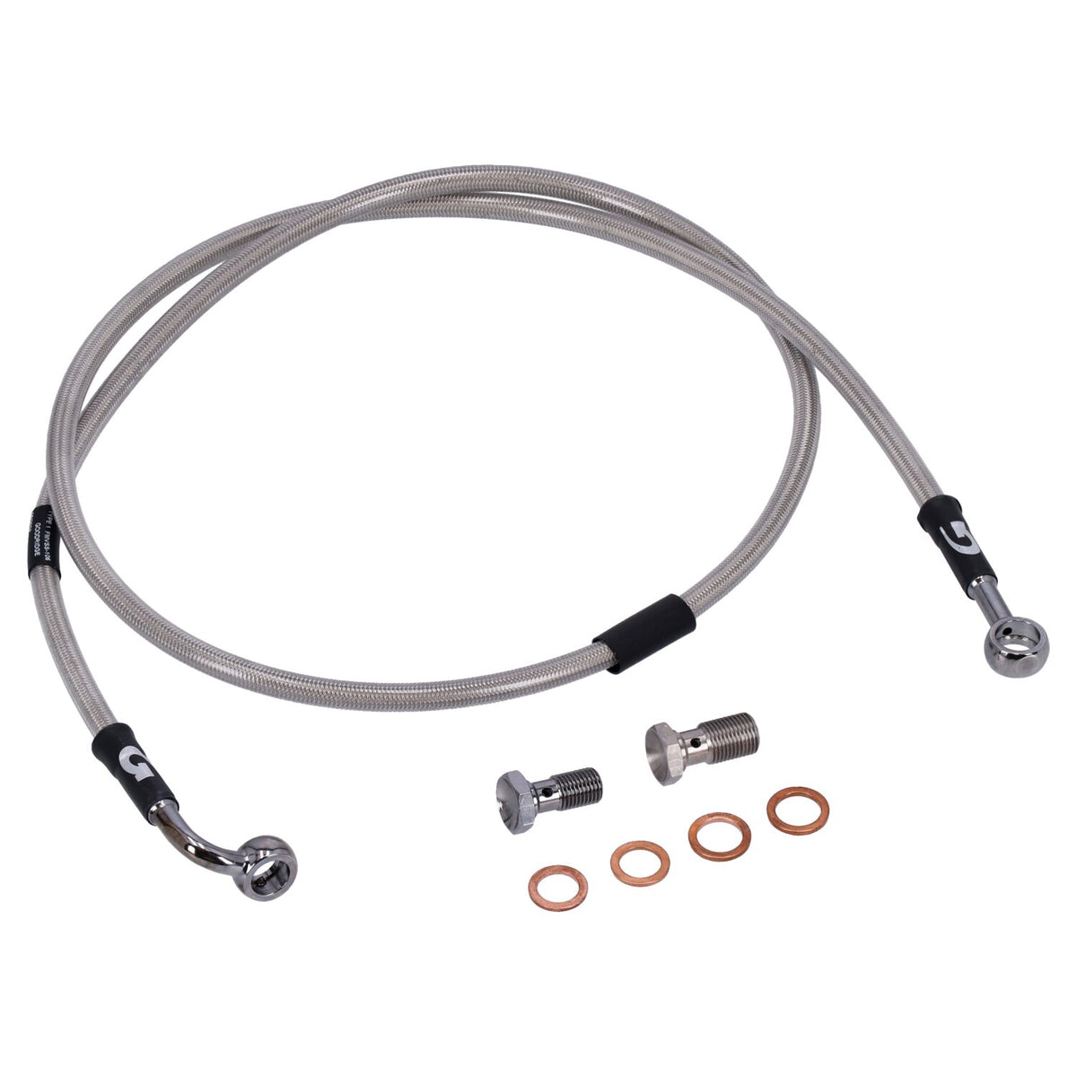 MCS by Goodridge brake line front, stainless clear coated