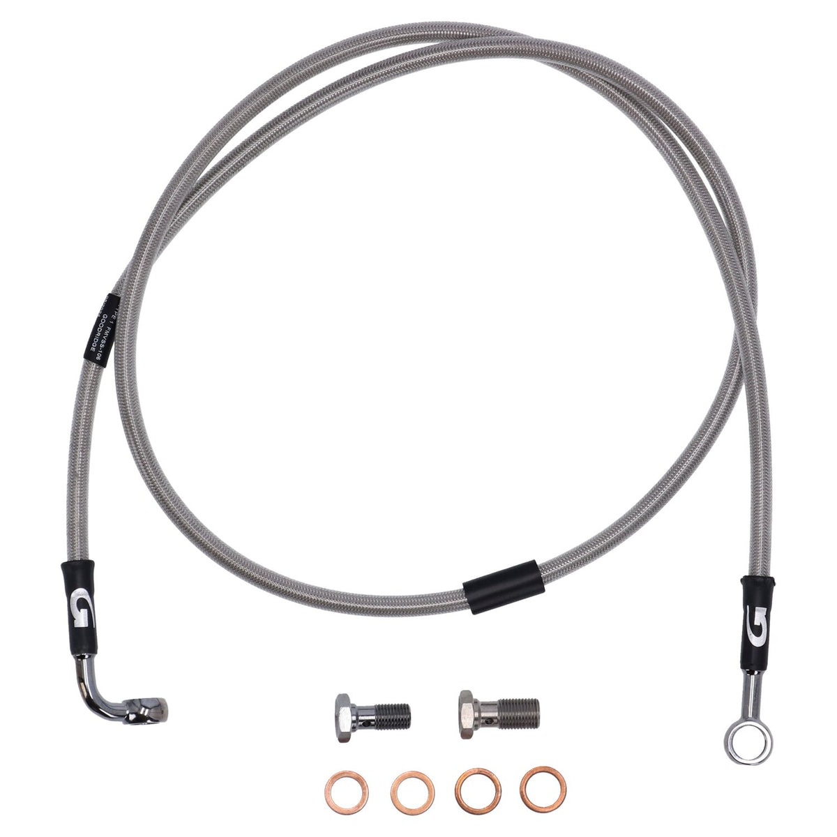 MCS by Goodridge brake line front, stainless clear coated