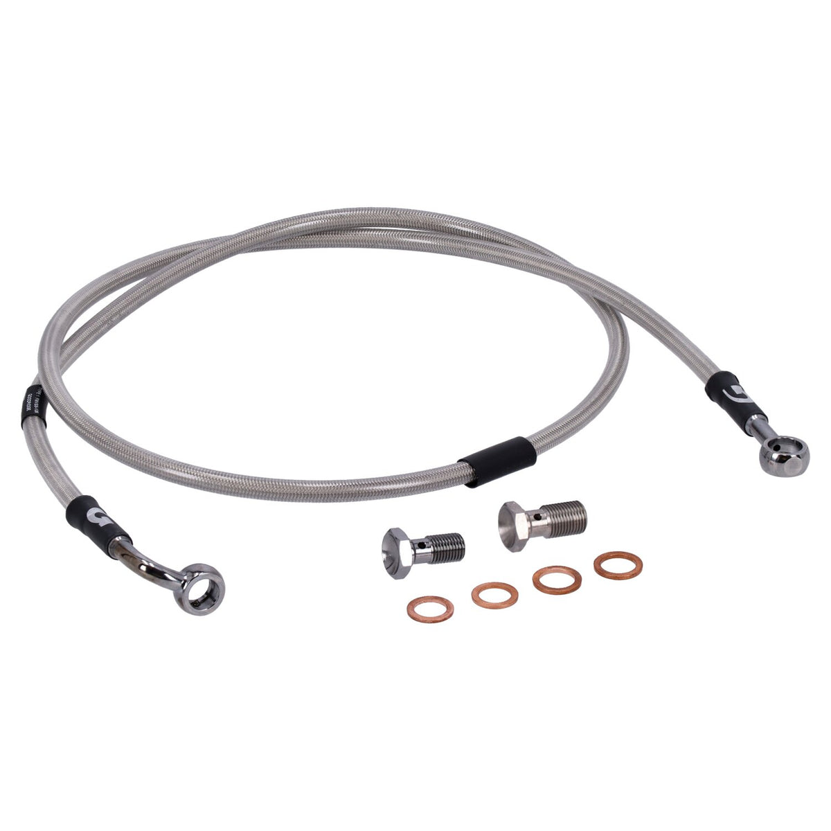 MCS by Goodridge brake line front, stainless clear coated