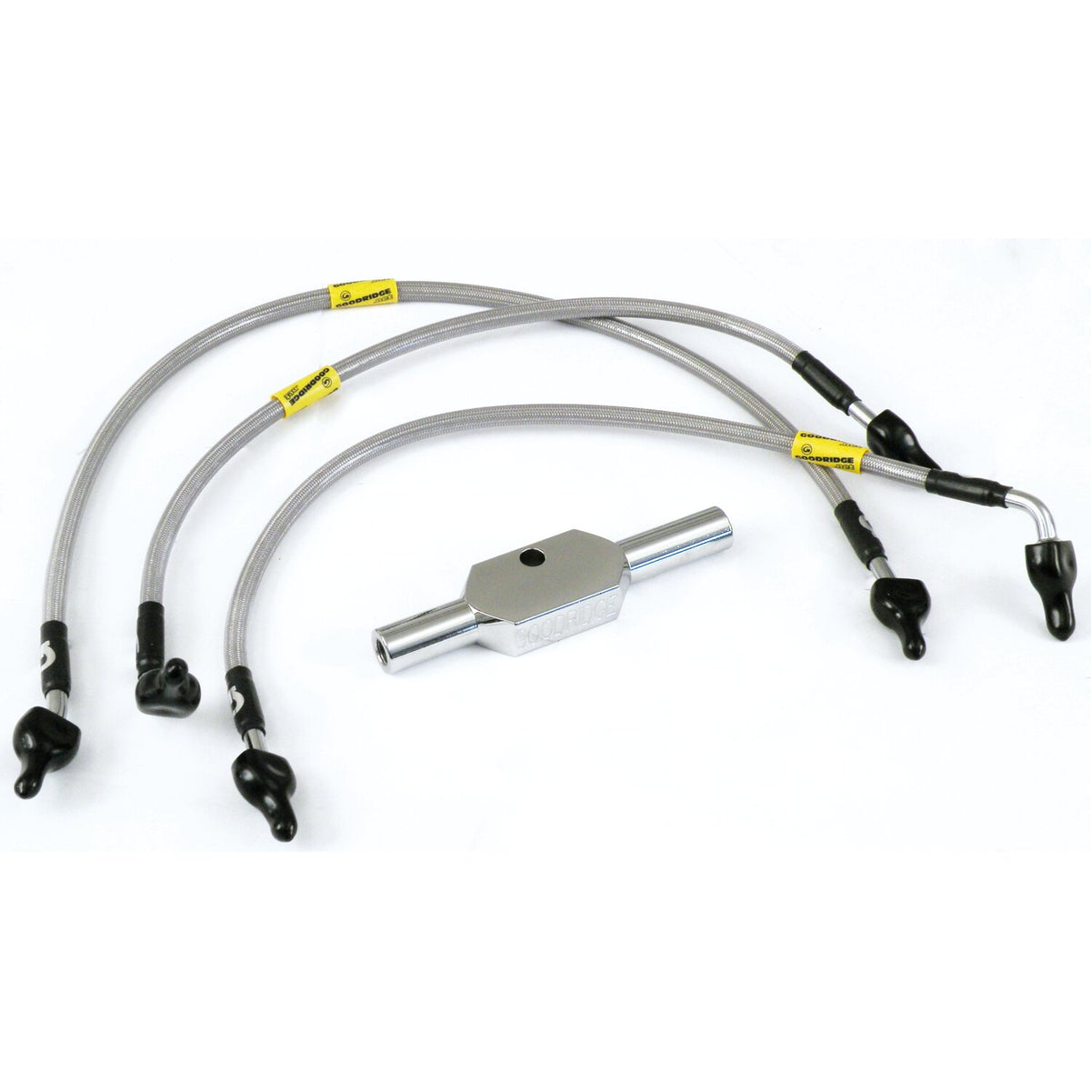 MCS by Goodridge brake line front, stainless clear coated