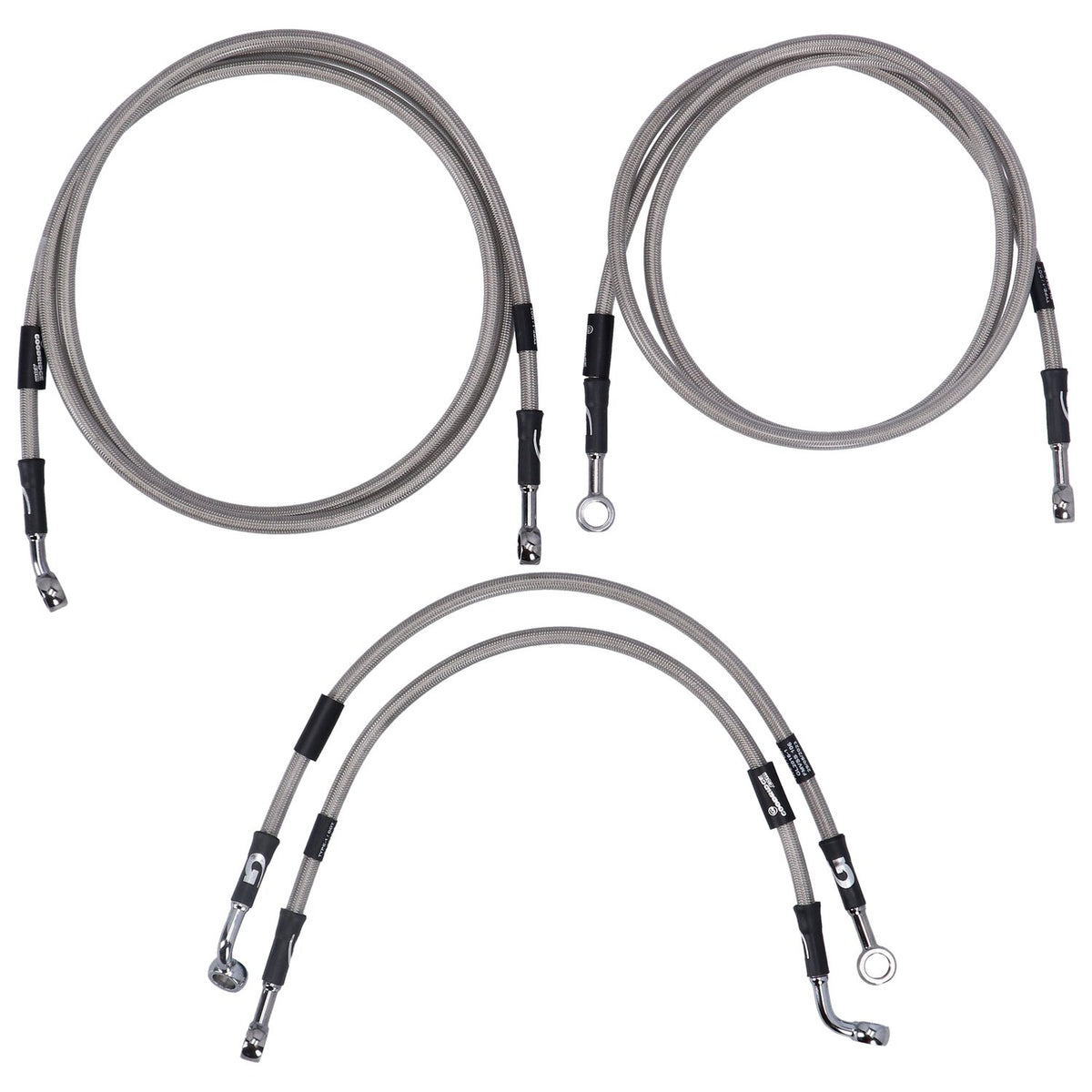 MCS by Goodridge brake line front, stainless clear coated