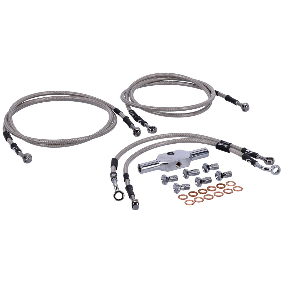 MCS by Goodridge brake line front, stainless clear coated