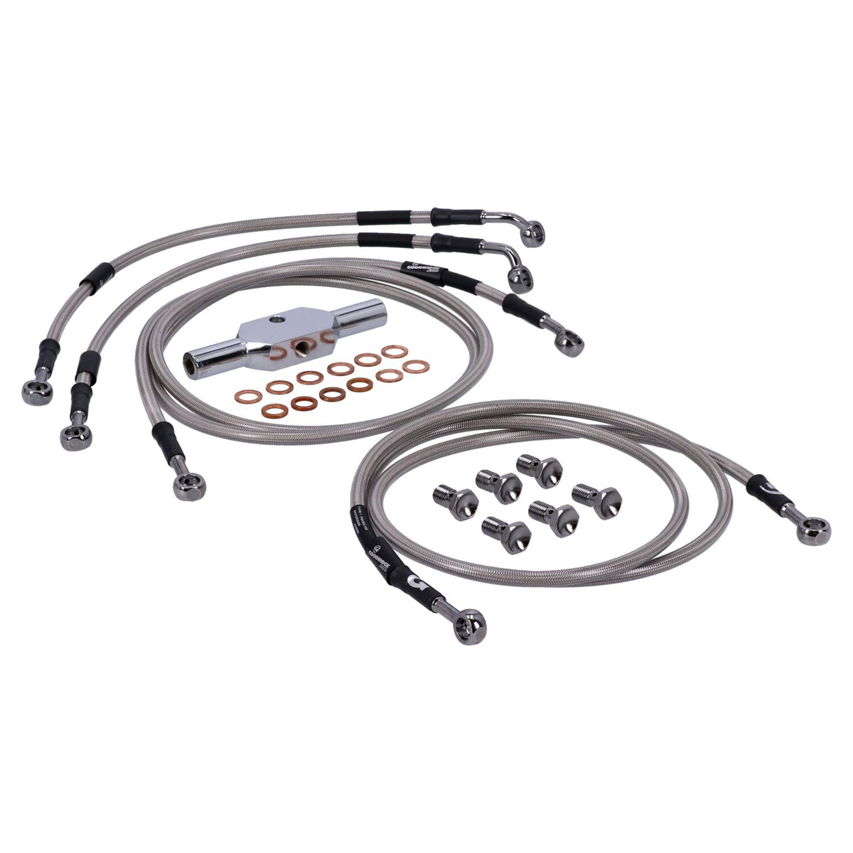 MCS by Goodridge brake line front, stainless clear coated