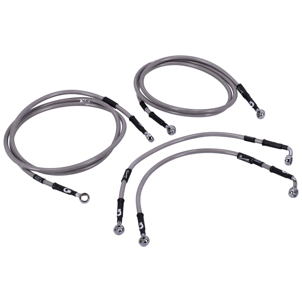 MCS by Goodridge brake line front, stainless clear coated