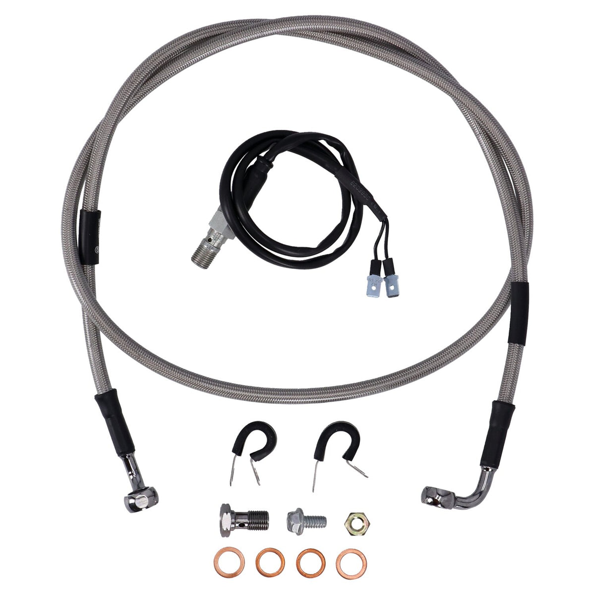 MCS by Goodridge brake line rear, stainless clear coated
