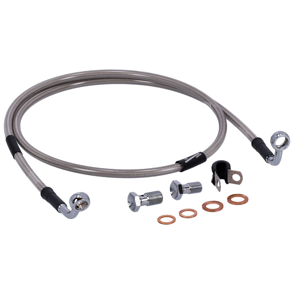 MCS by Goodridge brake line front, stainless clear coated