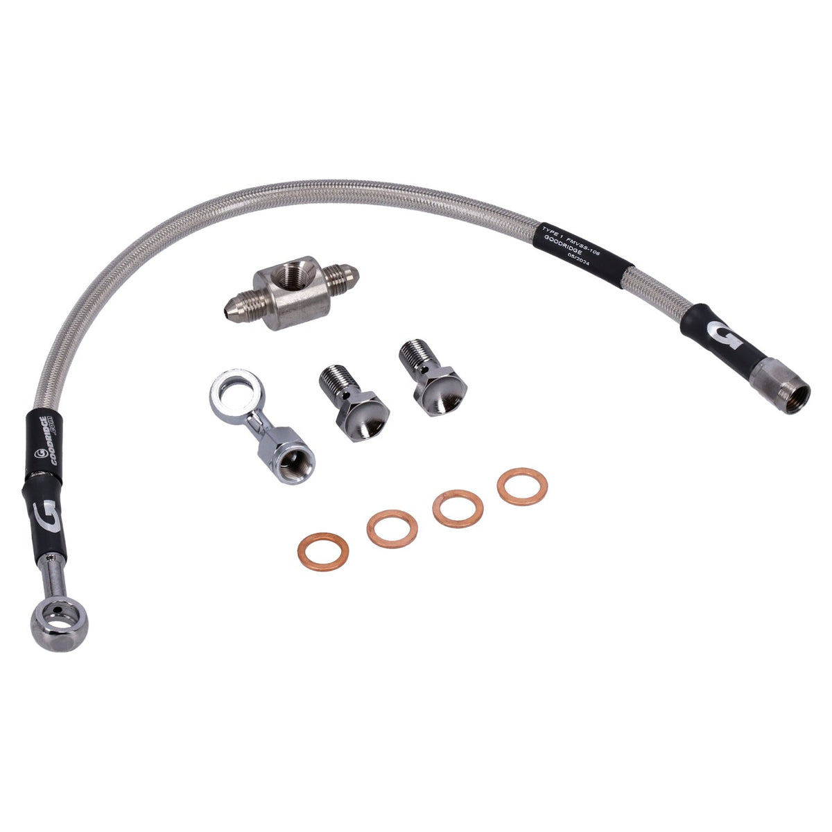 MCS by Goodridge brake line rear, stainless clear coated