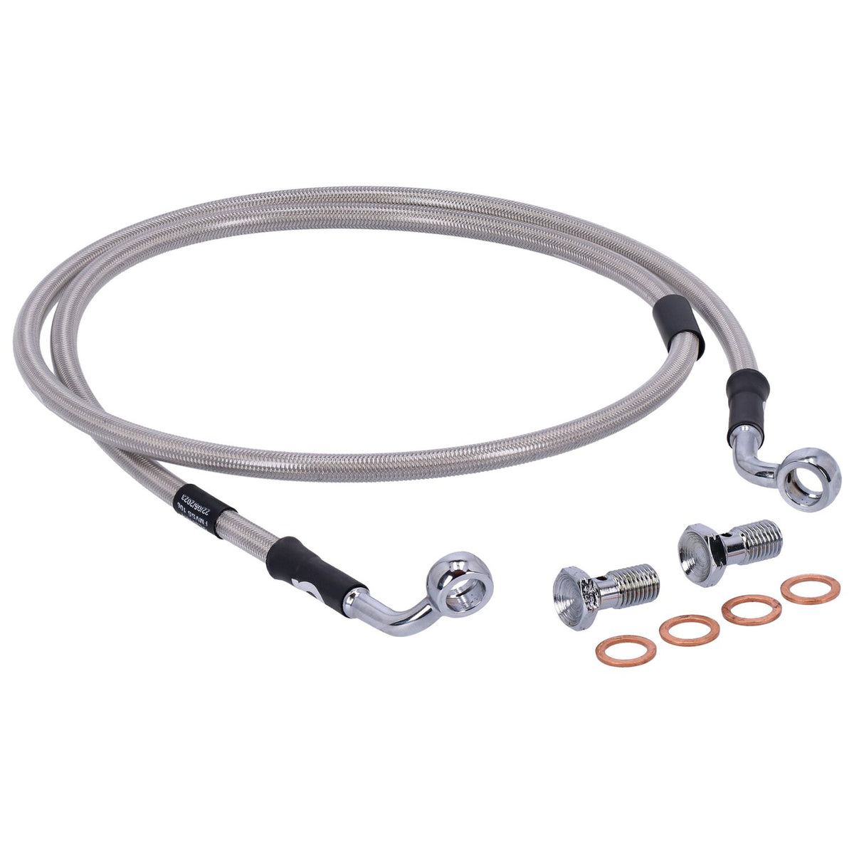 MCS by Goodridge brake line front, stainless clear coated