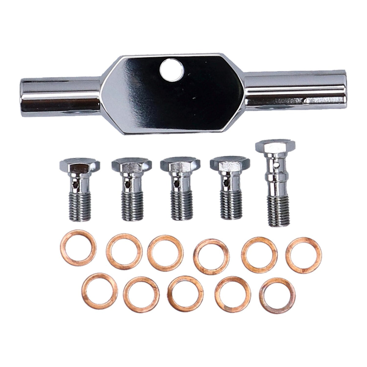 MCS by Goodridge brake line front, stainless clear coated