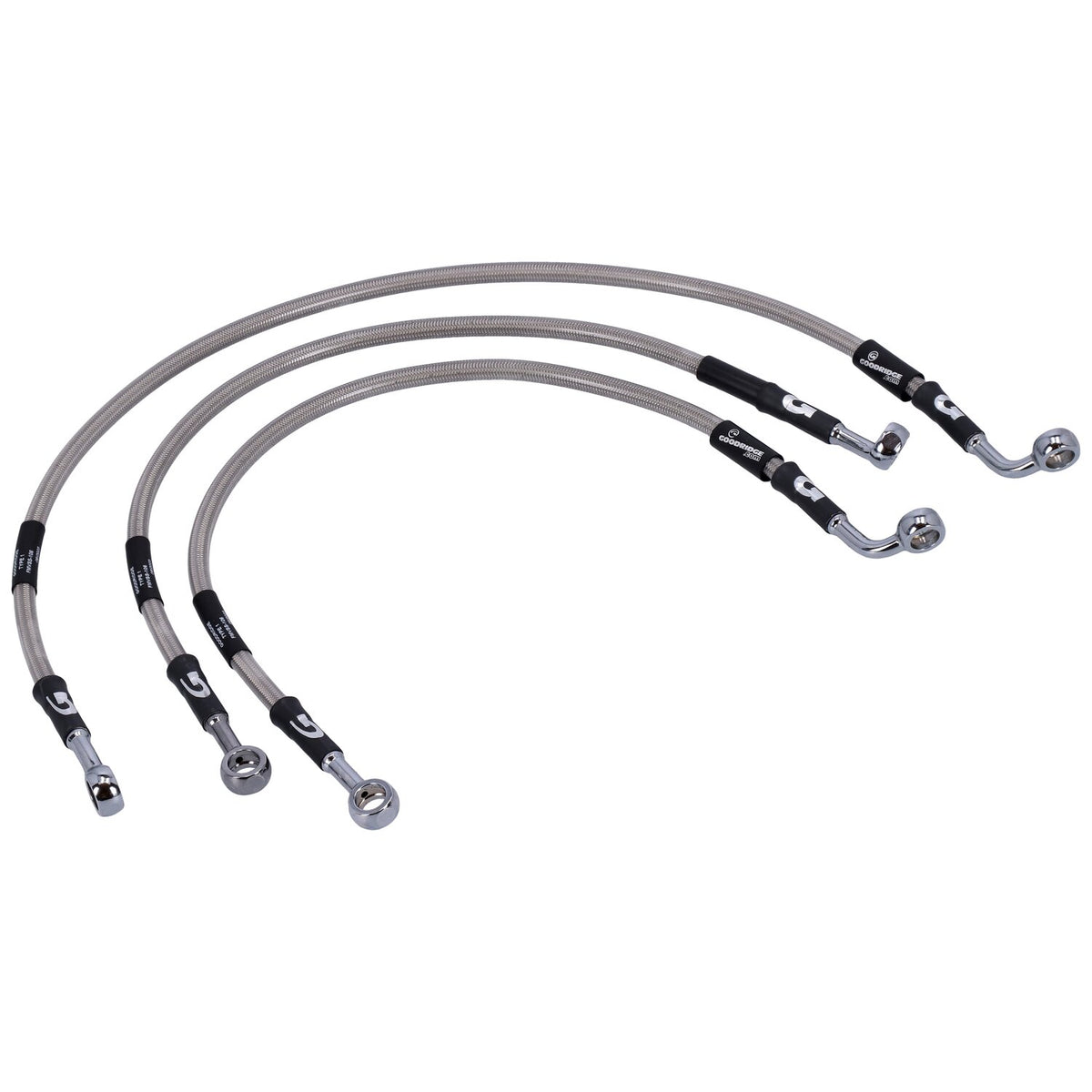 MCS by Goodridge brake line front, stainless clear coated