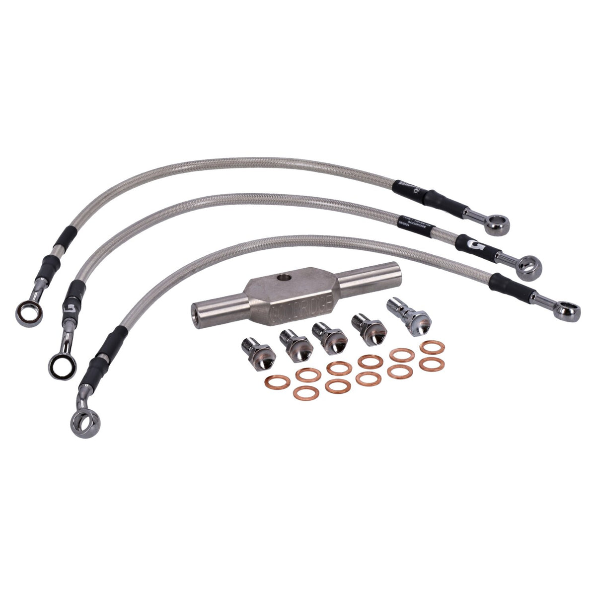 MCS by Goodridge brake line front, stainless clear coated