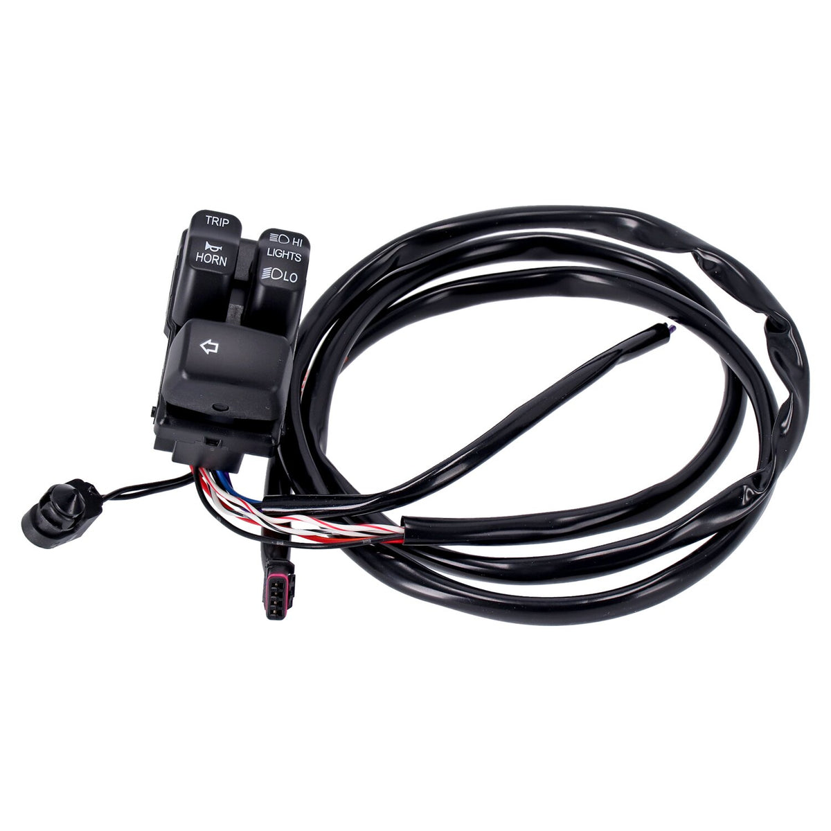 Handlebar switch & wiring kit, clutch side. Black