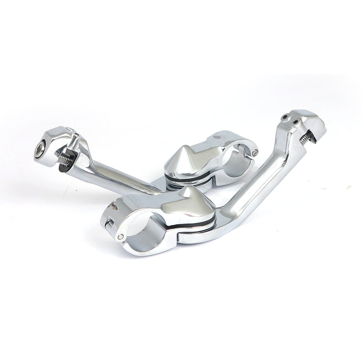 Engine guard, angled foot peg mount kit. short. Chrome
