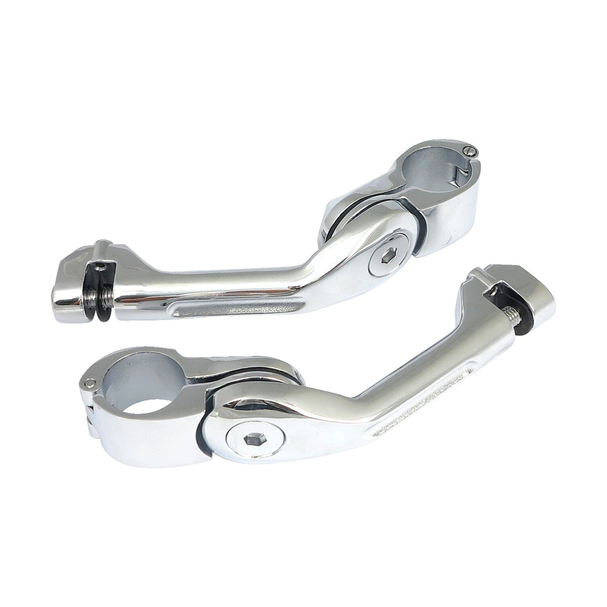 Engine guard, angled foot peg mount kit. short. Chrome