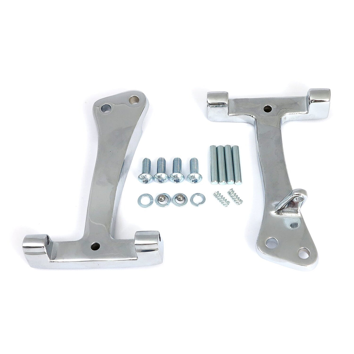 Dyna passenger floorboard mount brackets. Chrome