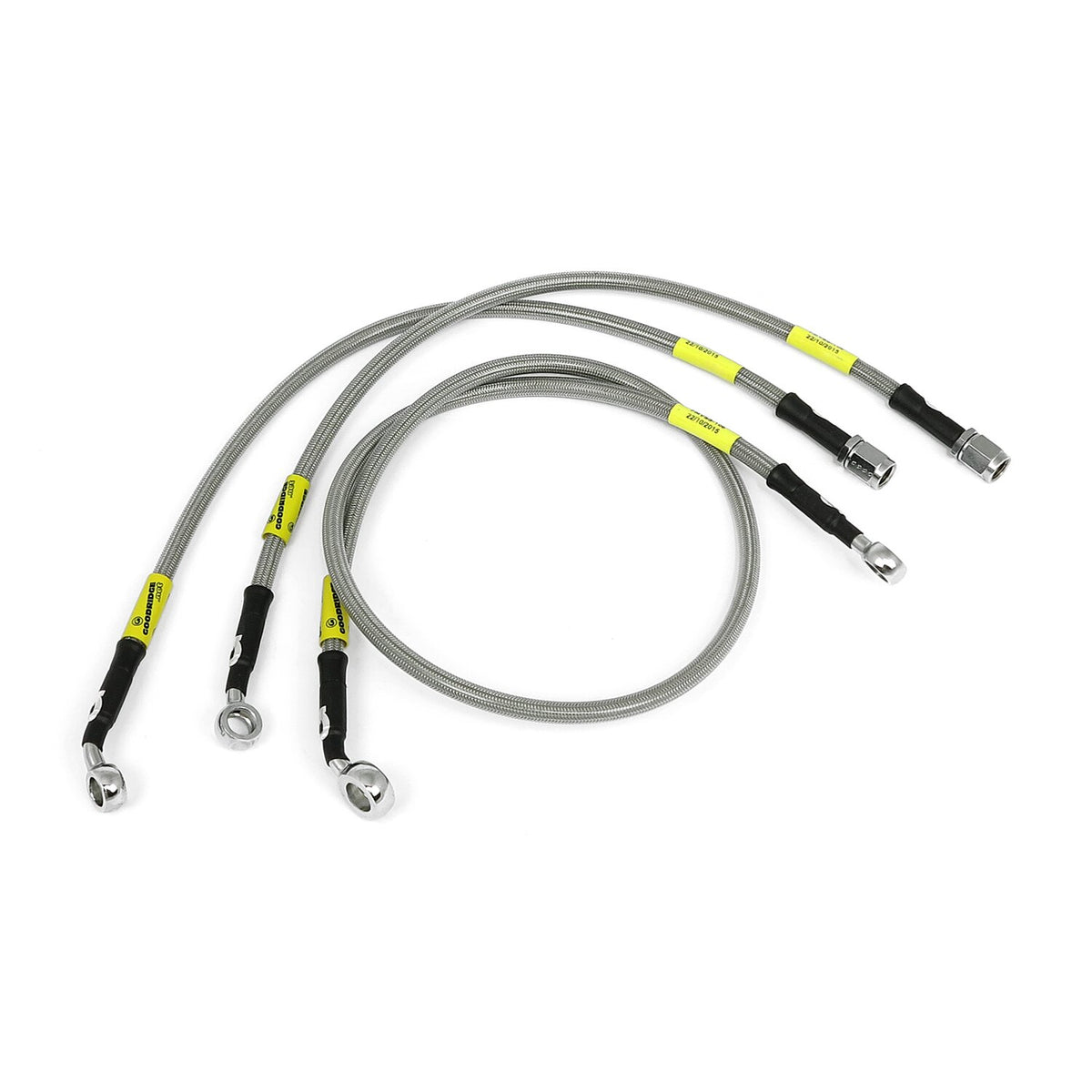 MCS by Goodridge brake line front, stainless clear coated