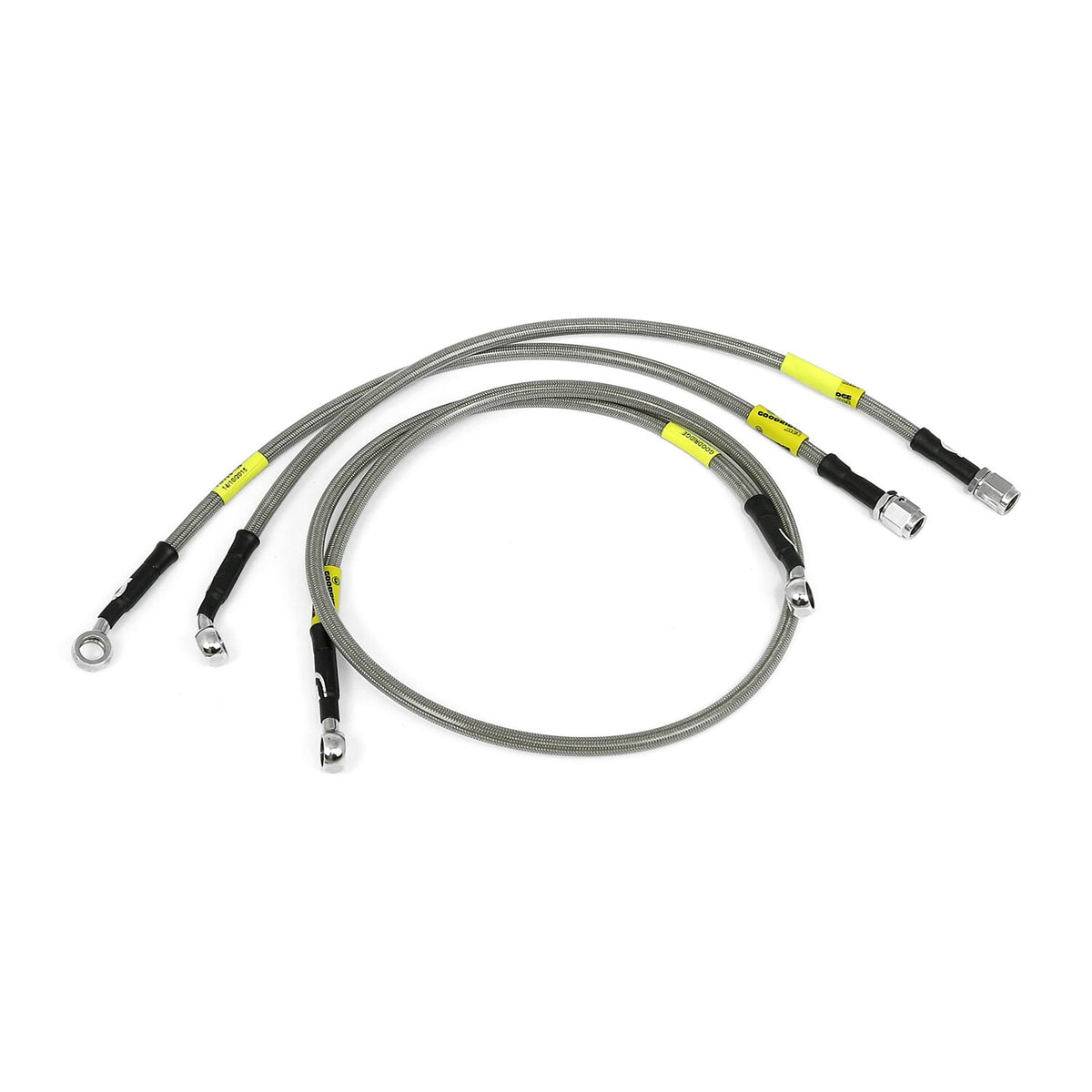 MCS by Goodridge brake line front, stainless clear coated