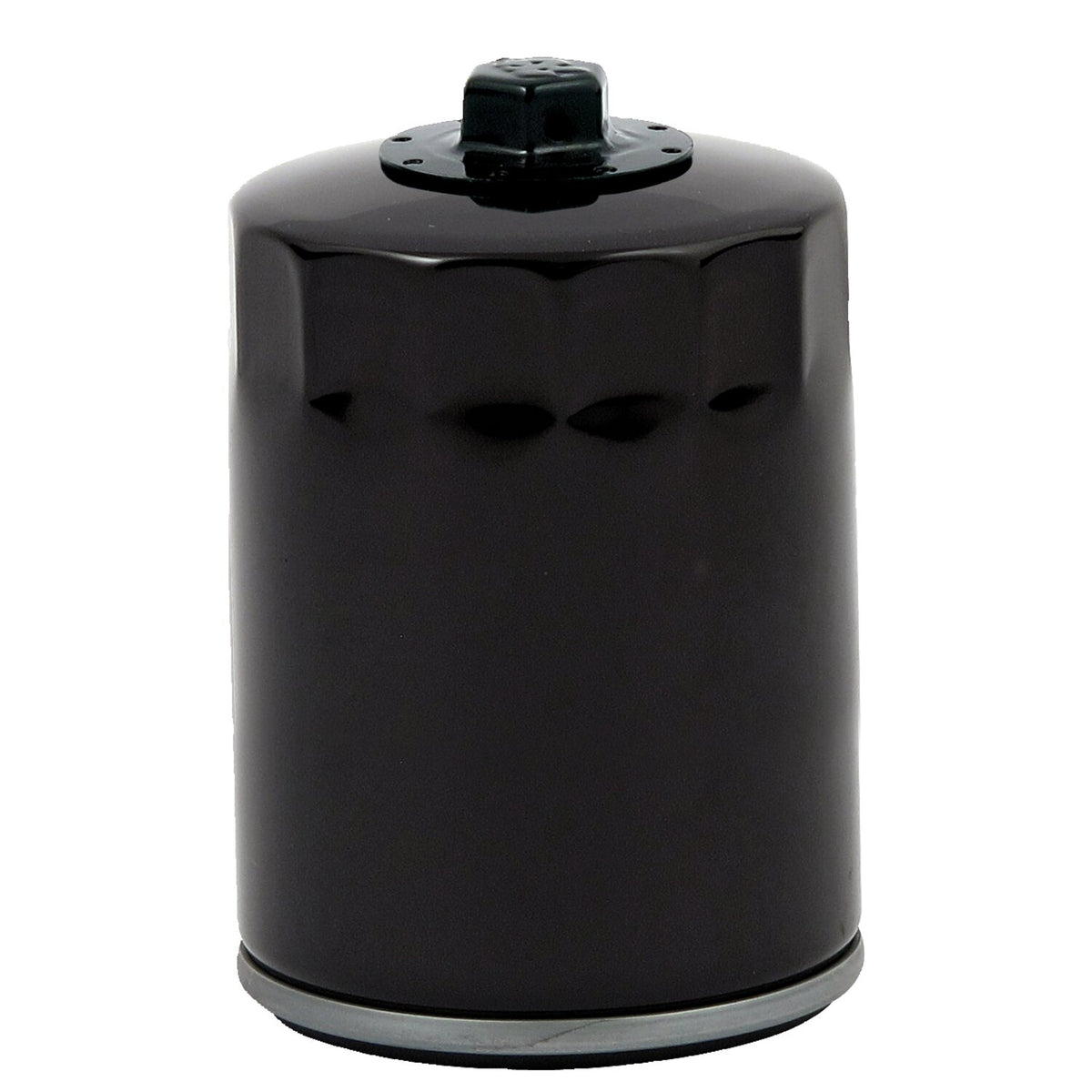 MCS, spin-on oil filter, with top nut for M8. Black
