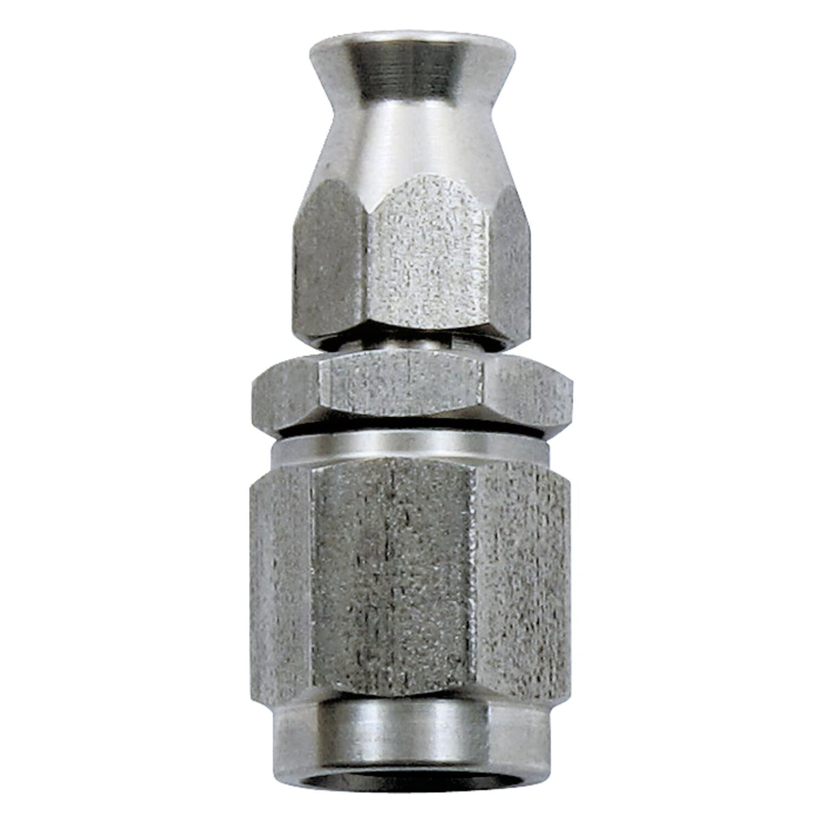 Goodridge hose end straight. High polished stainless steel.
