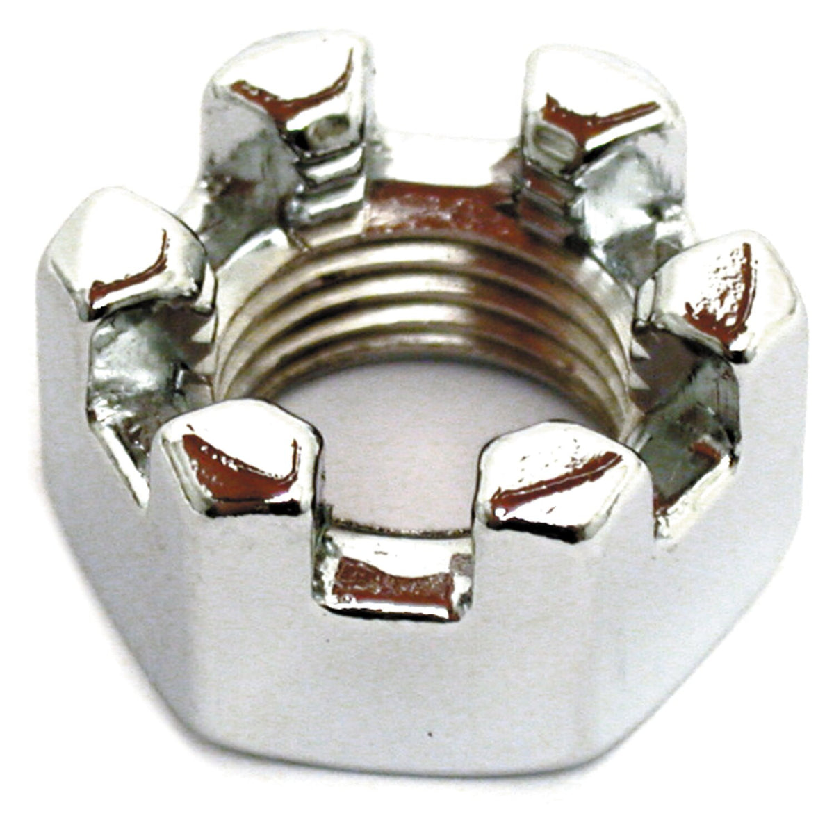 Chrome castle nut, 1/2 inch-20