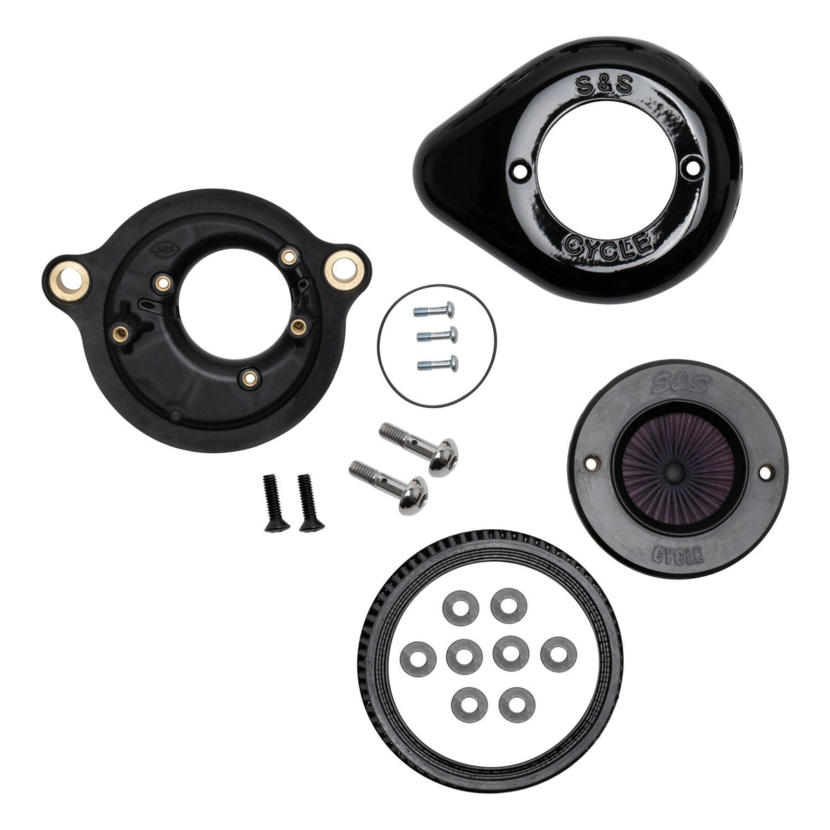 S&S, 'Air Stinger Stealth' air cleaner kit. Teardrop, black