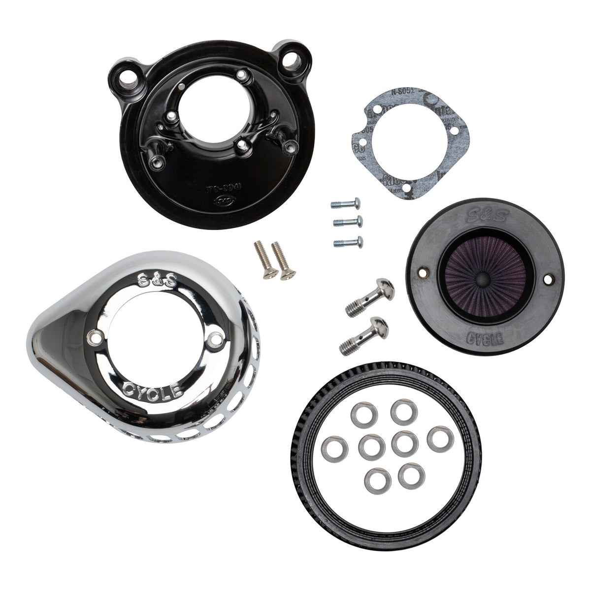 S&S, 'Air Stinger Stealth' air cleaner kit. Teardrop, chrome