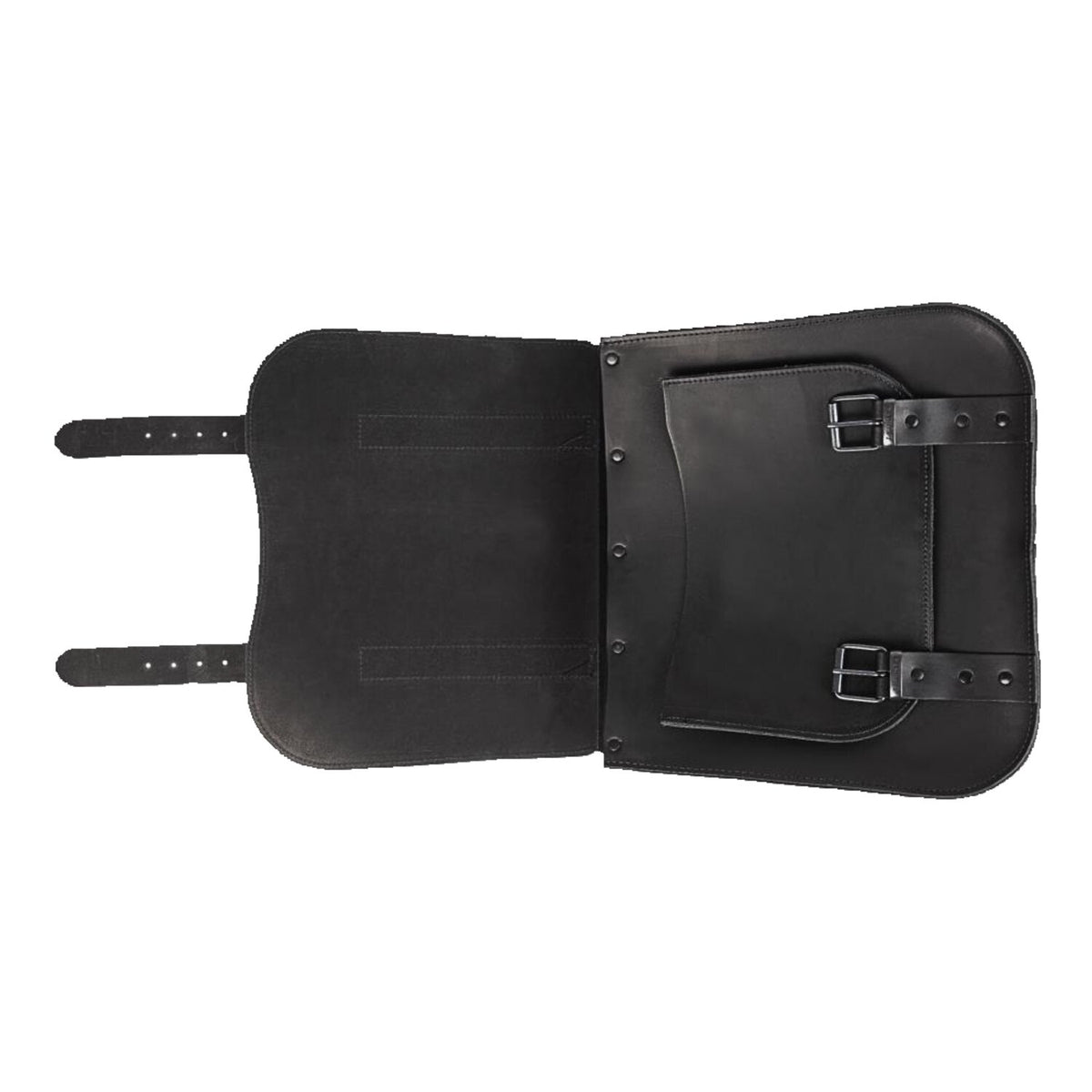 MCS, single leather saddlebag 'Postman'. 30 liters. Black