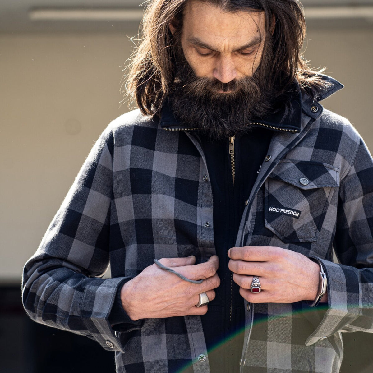 Holy Freedom Jessie James Flannel shirt grey/black
