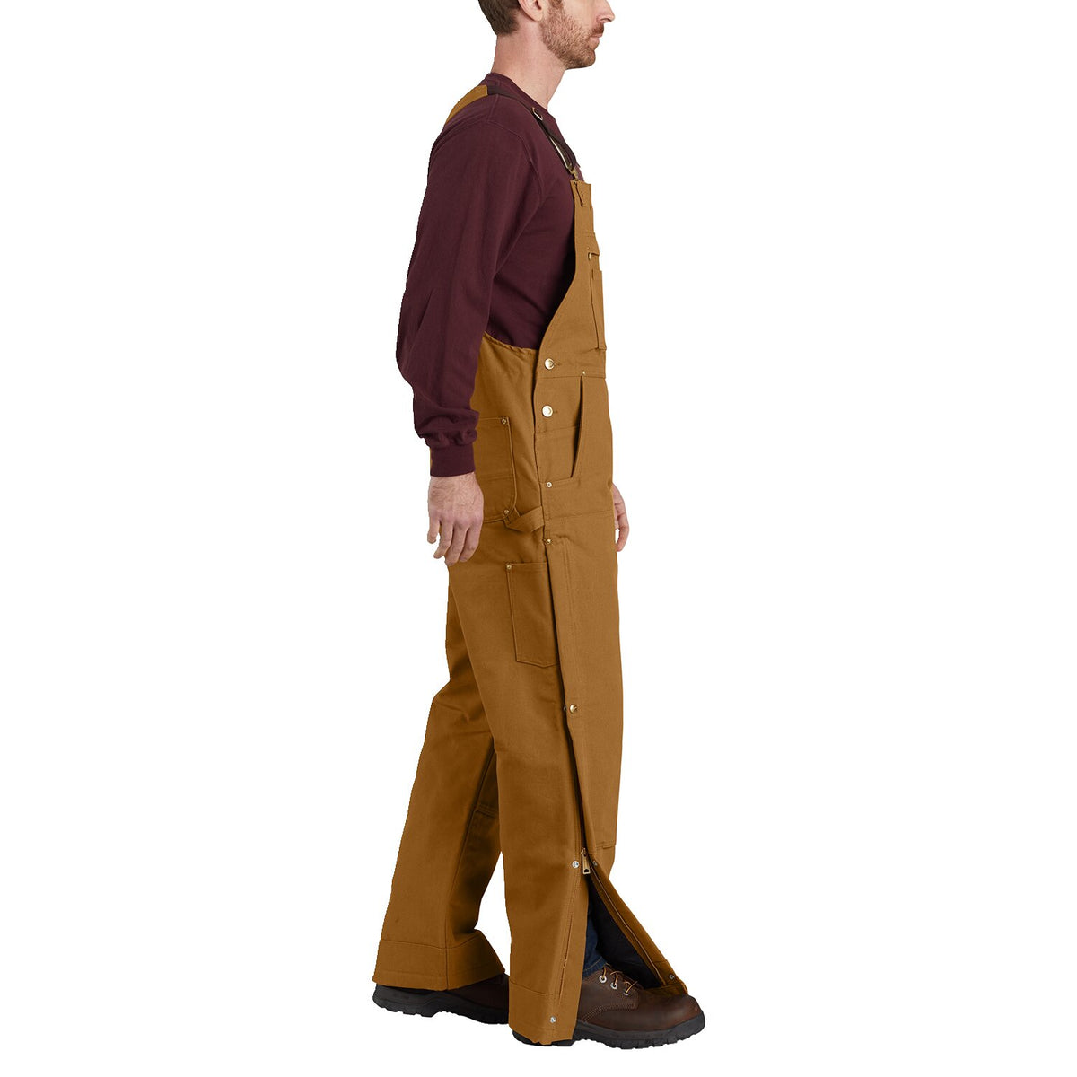 Carhartt Duck insulated bib overall carhartt brown