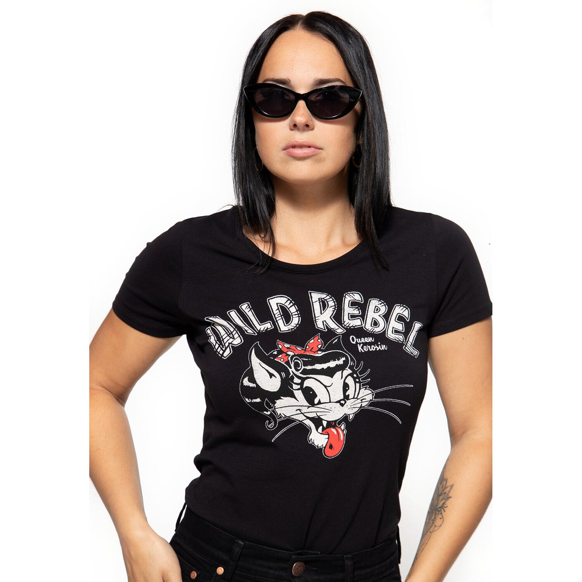 Queen Kerosin Wild Rebel t-shirt black