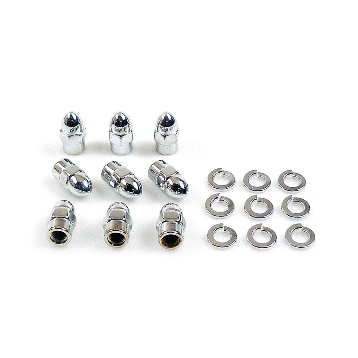 GW, transmission side cover screw kit. Chrome Acorn
