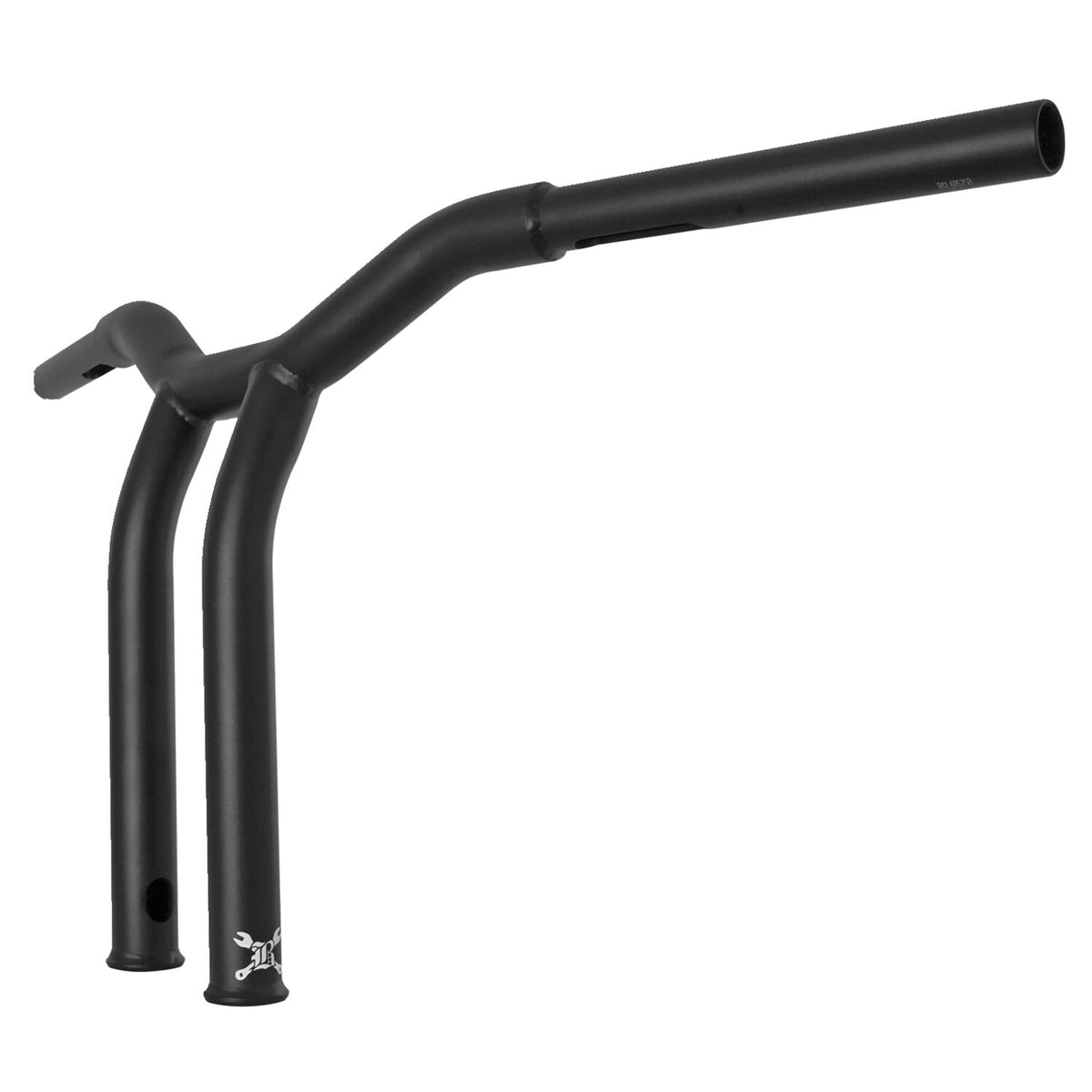 Burly, Dominator raked 1-1/4" T-bar 12" rise. Matte black