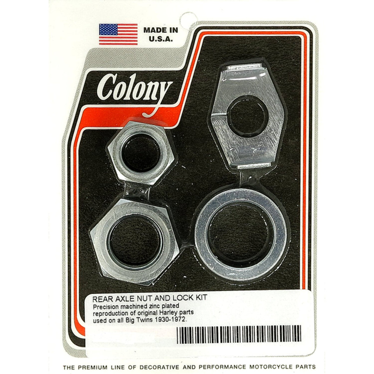 Colony rear axle nut & lock kit
