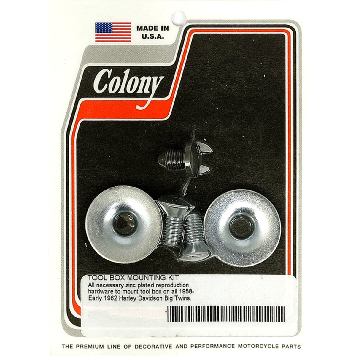 Colony, 58-E62 tool box mount kit. Zinc