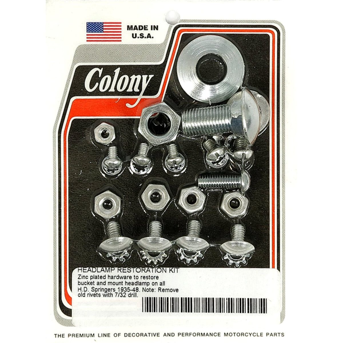 Colony, headlamp mount kit. Zinc