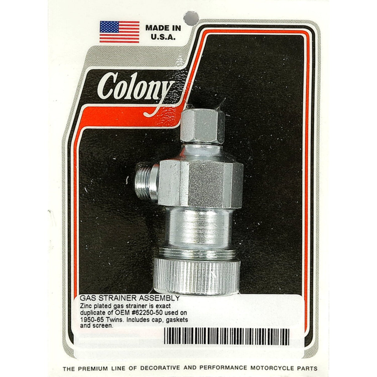 Colony, gas strainer. Zinc