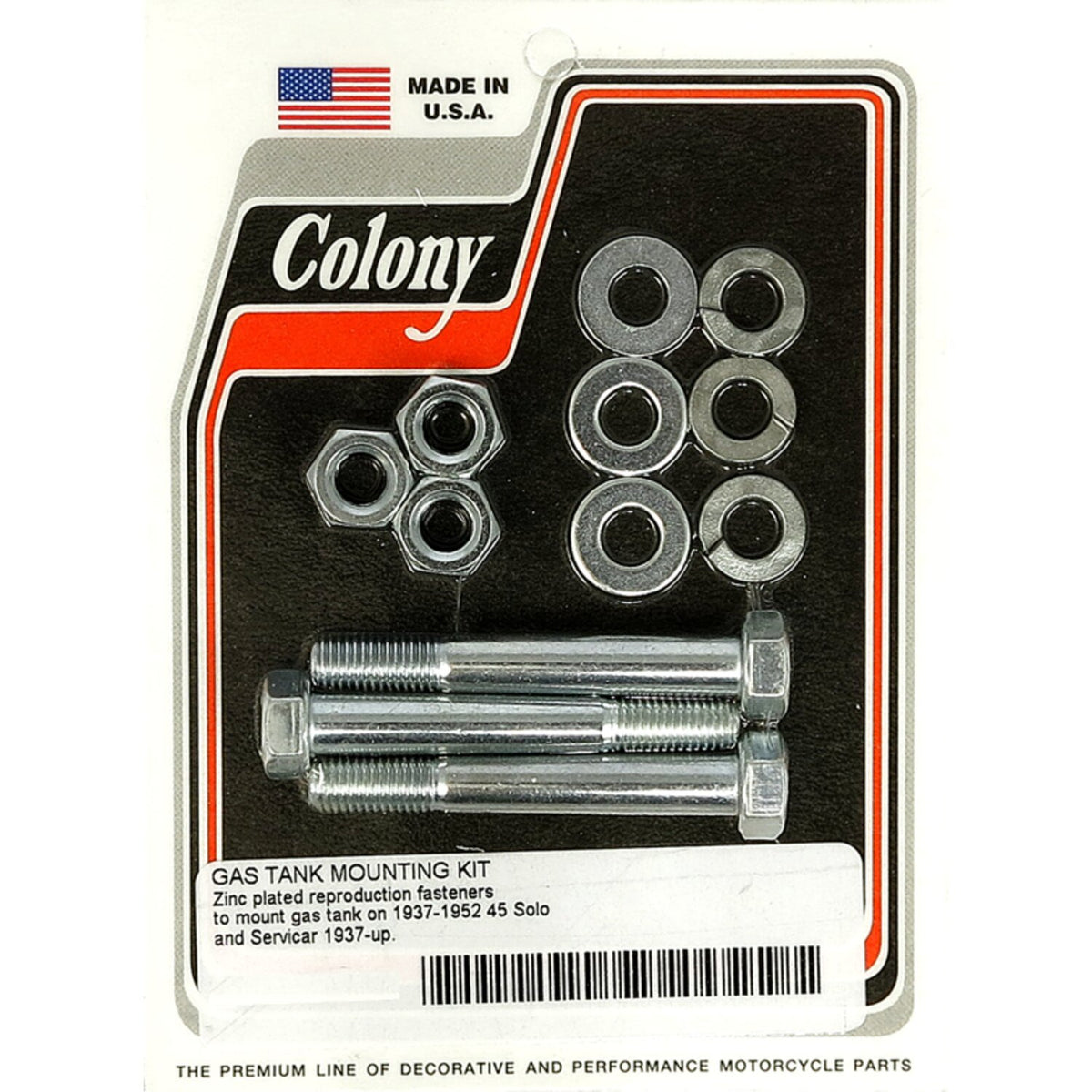 Colony, oil tank mount kit. Zinc plated