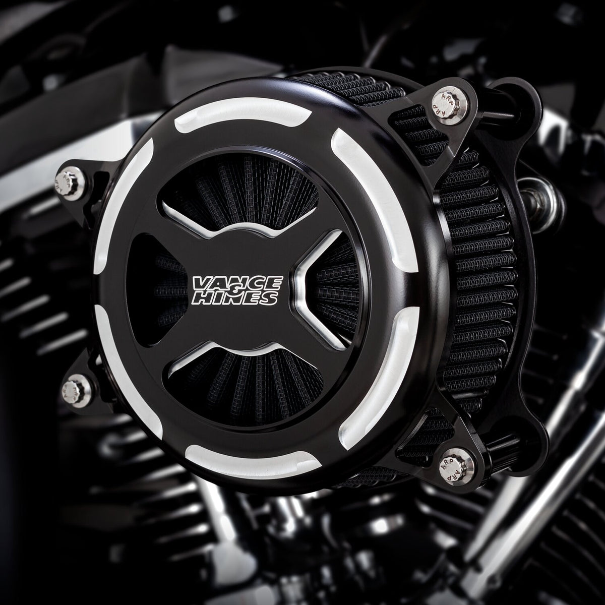 Vance & Hines, VO2 x air cleaner kit. contrast cut matte bla