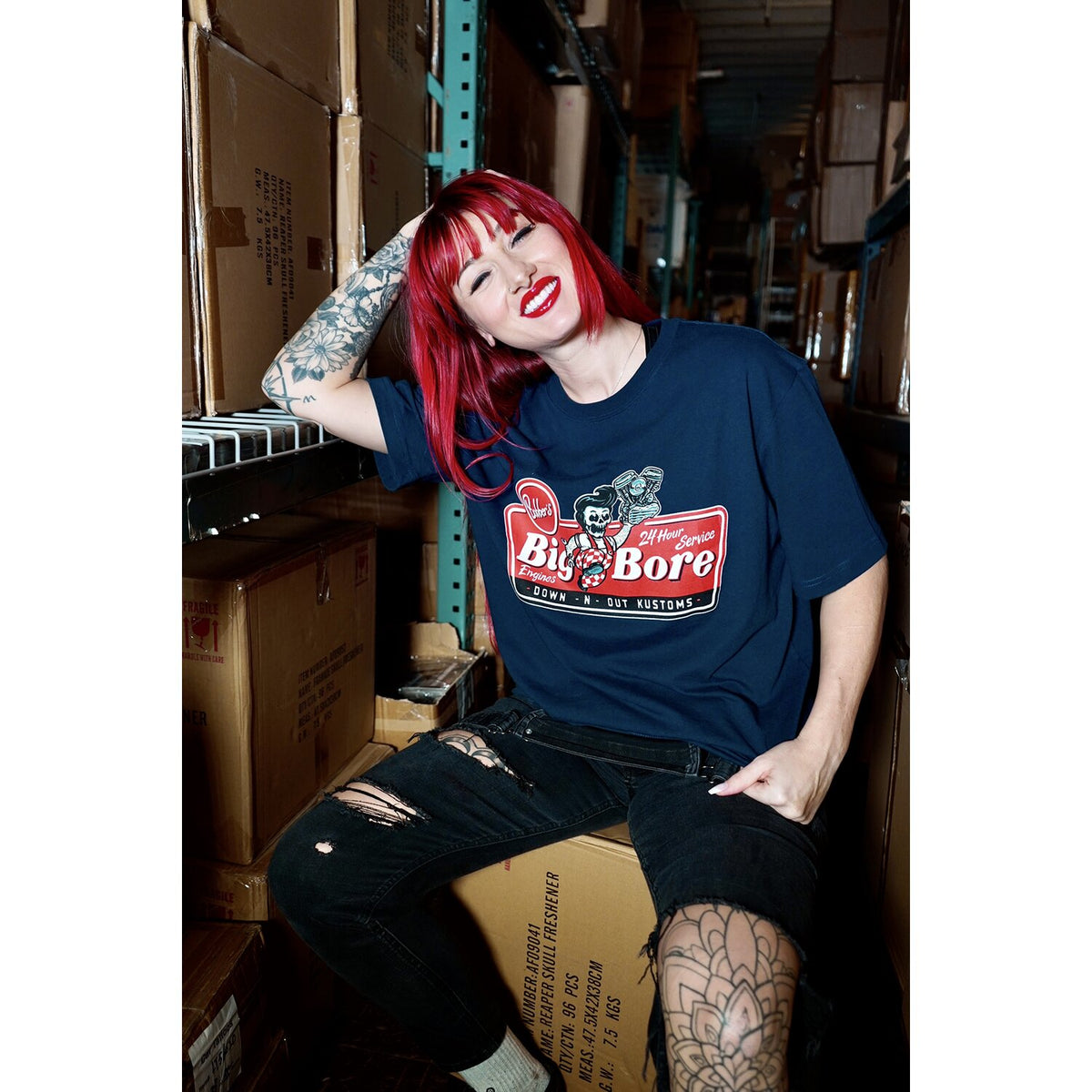 Down-n-Out Big Bore t-shirt navy blue
