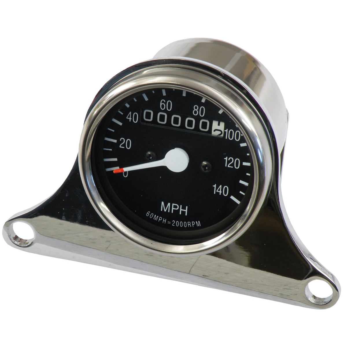 Mini speedometer kit chrome, 2:1 mph drive ratio