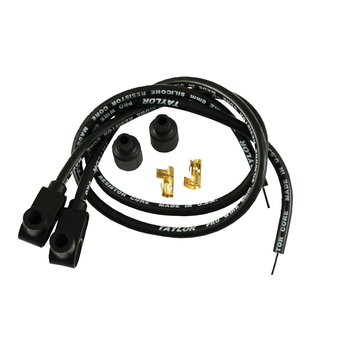 Taylor, 8mm carbon core univ. spark plug wire set. Black
