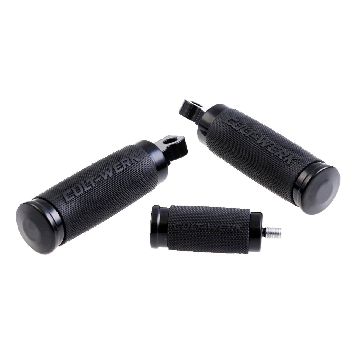 Cult-Werk, 'Racing' rider foot & shift peg set. Gloss black