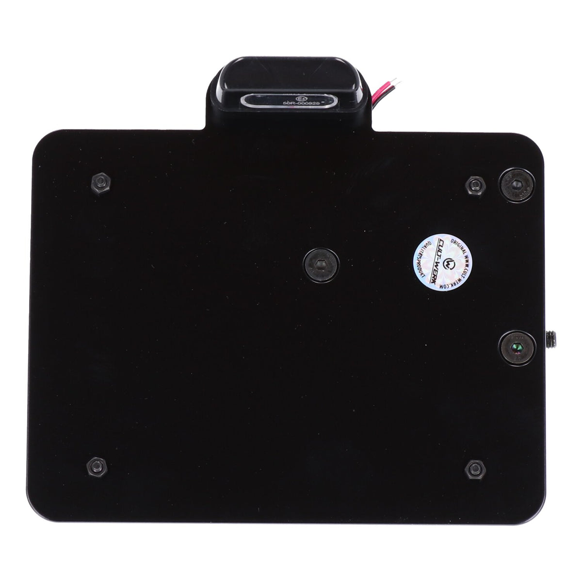 Cult-Werk, side mount license plate bracket, black. CH