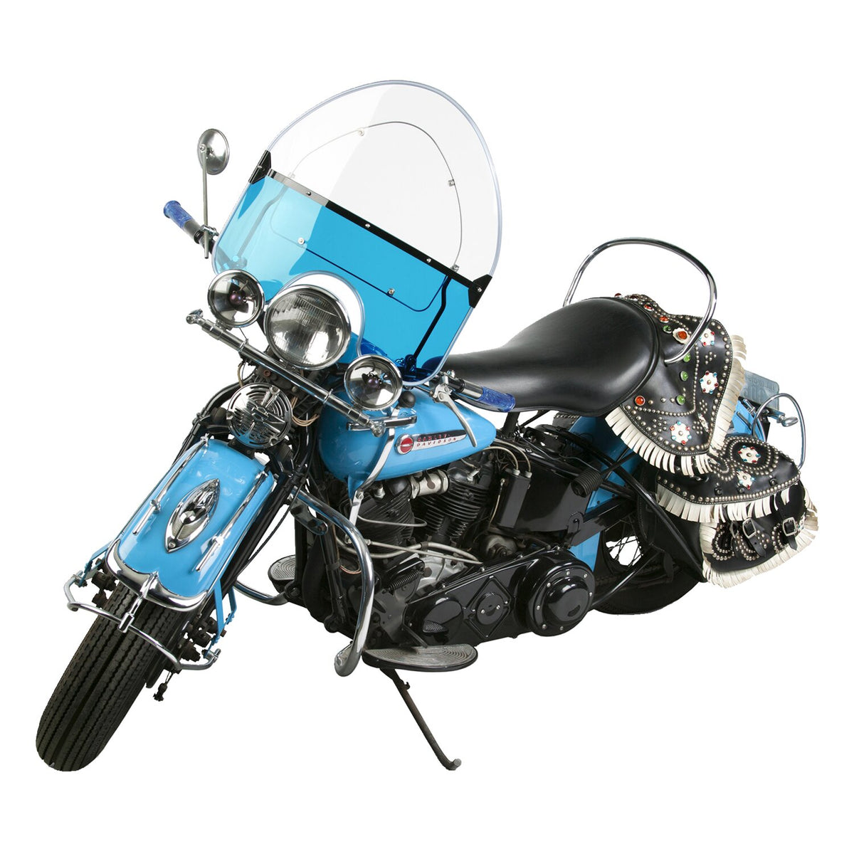 NC, 'Vintage' reproduction beaded windshield. Blue lower