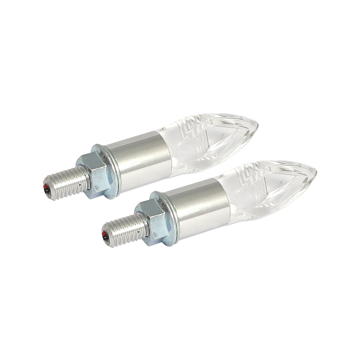 Crystal, LED turn signal set. Silver stem
